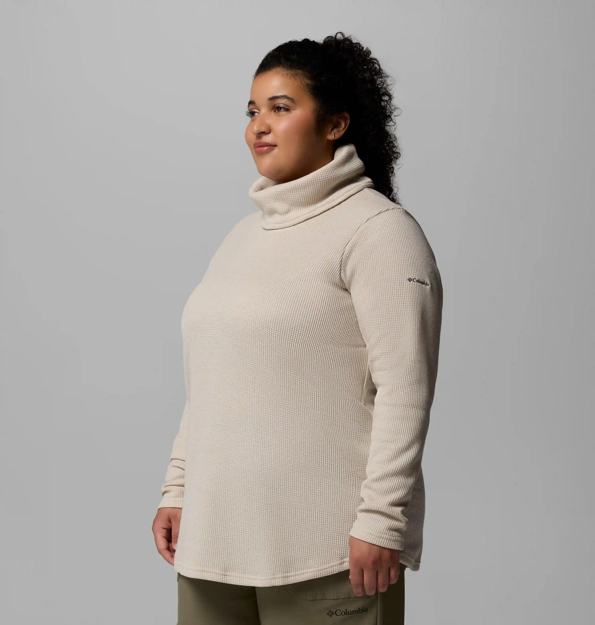 Women's Holly Hideaway Waffle Cowl Neck Pullover - Plus Size