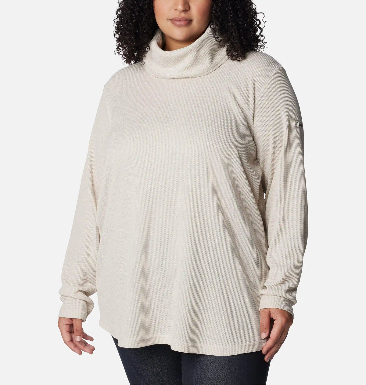 Women's Holly Hideaway Waffle Cowl Neck Pullover - Plus Size