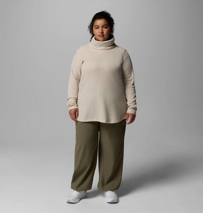 Women's Holly Hideaway Waffle Cowl Neck Pullover - Plus Size