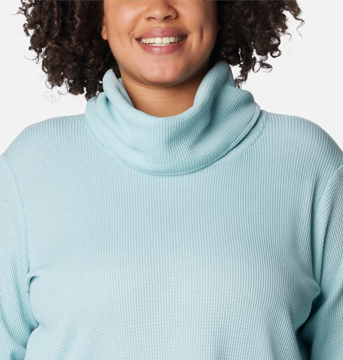 Women's Holly Hideaway Waffle Cowl Neck Pullover - Plus Size