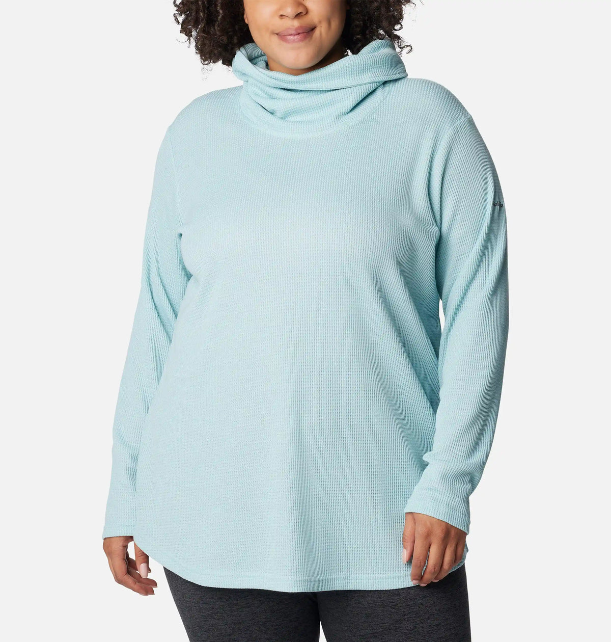 Women's Holly Hideaway Waffle Cowl Neck Pullover - Plus Size