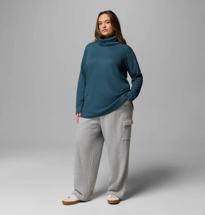 Women's Holly Hideaway Waffle Cowl Neck Pullover - Plus Size