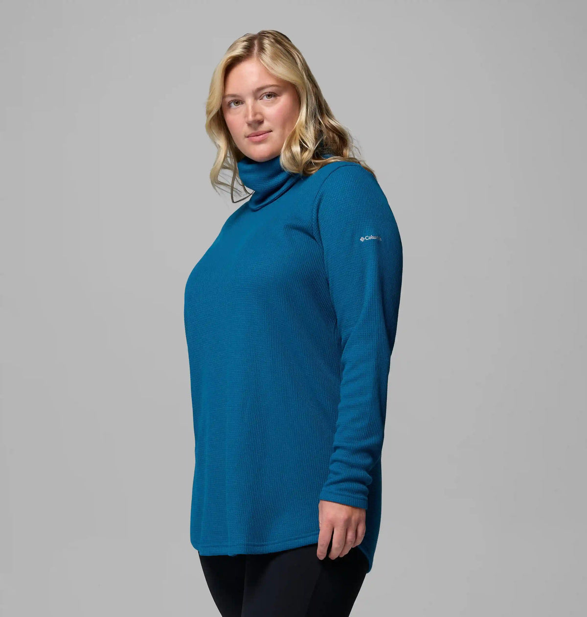 Women's Holly Hideaway Waffle Cowl Neck Pullover - Plus Size