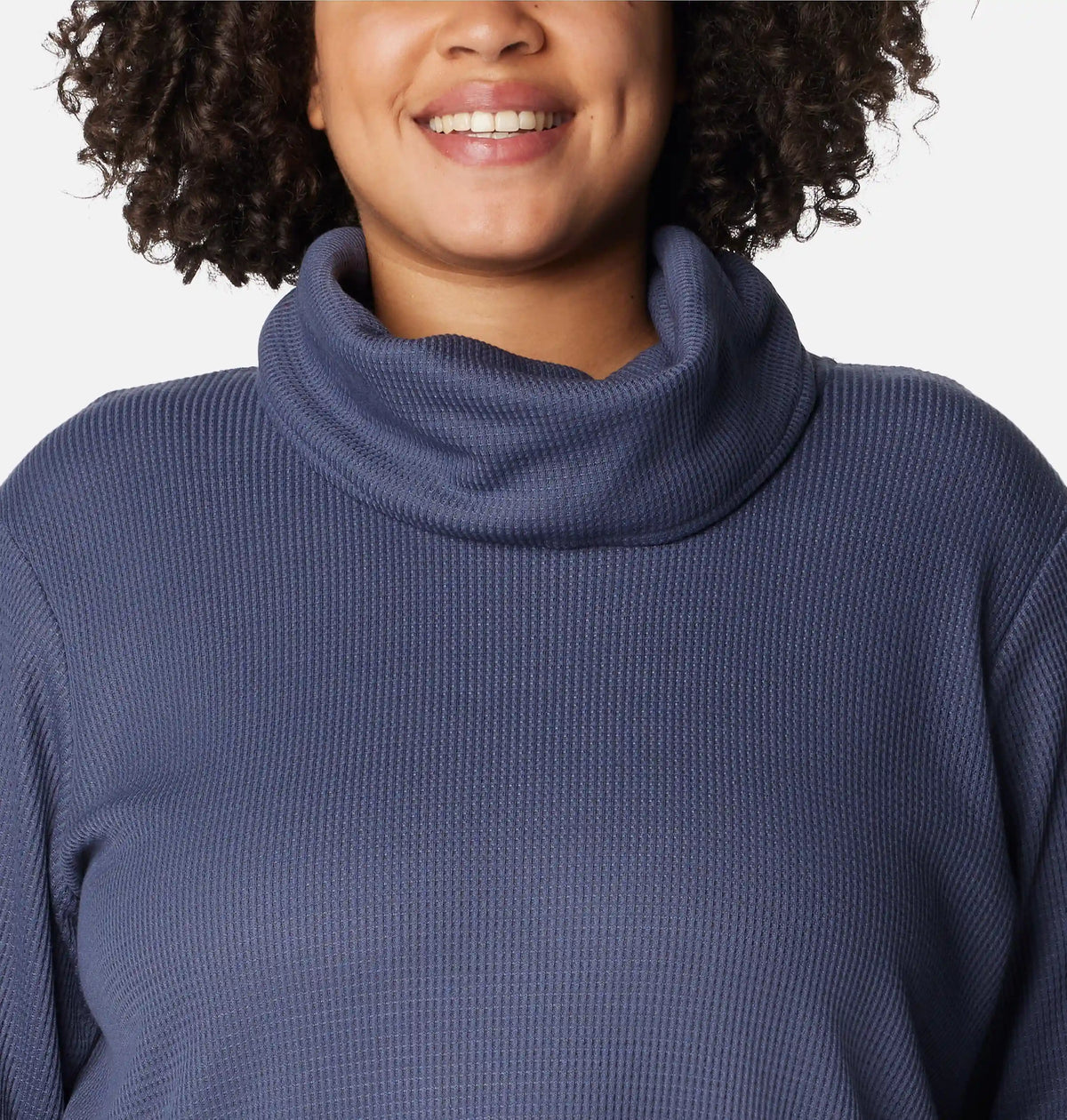 Women's Holly Hideaway Waffle Cowl Neck Pullover - Plus Size