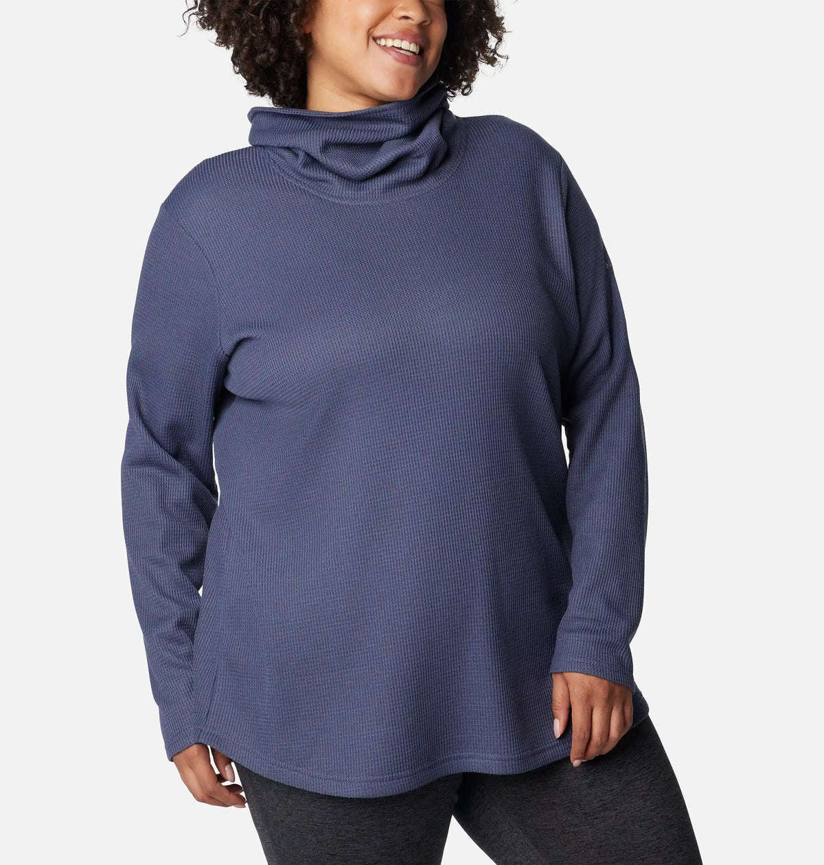 Women's Holly Hideaway Waffle Cowl Neck Pullover - Plus Size