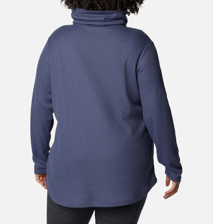 Women's Holly Hideaway Waffle Cowl Neck Pullover - Plus Size