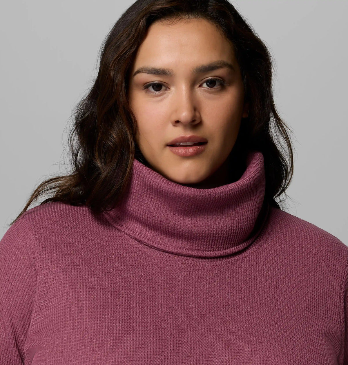 Women's Holly Hideaway Waffle Cowl Neck Pullover - Plus Size