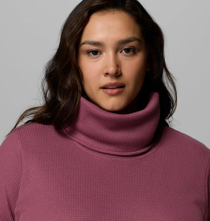 Women's Holly Hideaway Waffle Cowl Neck Pullover - Plus Size