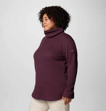 Women's Holly Hideaway Waffle Cowl Neck Pullover - Plus Size