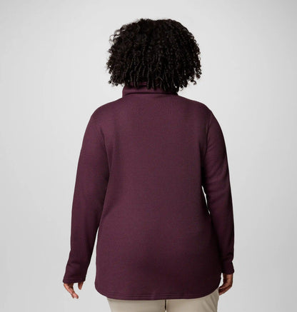 Women's Holly Hideaway Waffle Cowl Neck Pullover - Plus Size