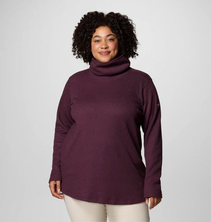 Women's Holly Hideaway Waffle Cowl Neck Pullover - Plus Size