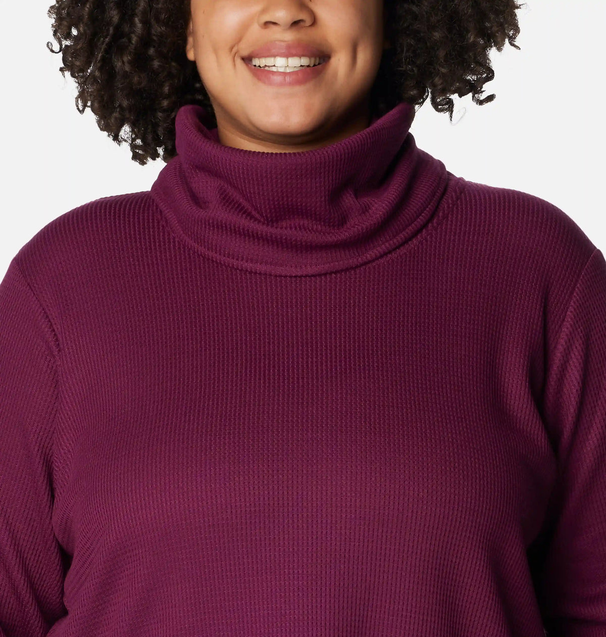 Women's Holly Hideaway Waffle Cowl Neck Pullover - Plus Size