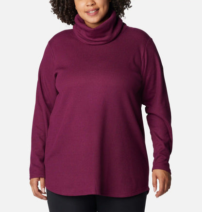 Women's Holly Hideaway Waffle Cowl Neck Pullover - Plus Size