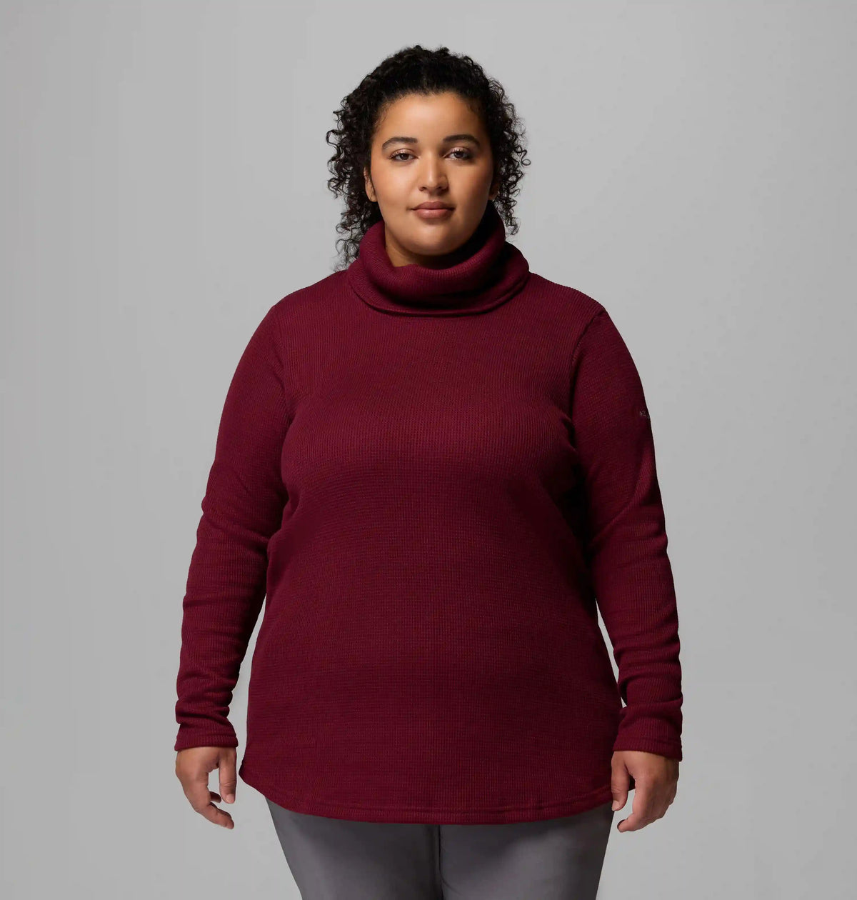 Women's Holly Hideaway Waffle Cowl Neck Pullover - Plus Size