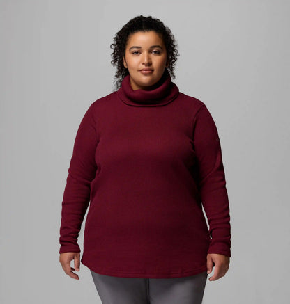 Women's Holly Hideaway Waffle Cowl Neck Pullover - Plus Size