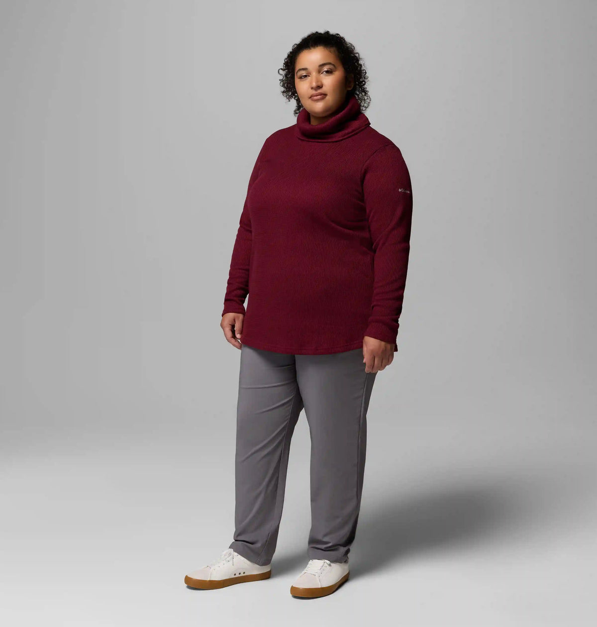Women's Holly Hideaway Waffle Cowl Neck Pullover - Plus Size
