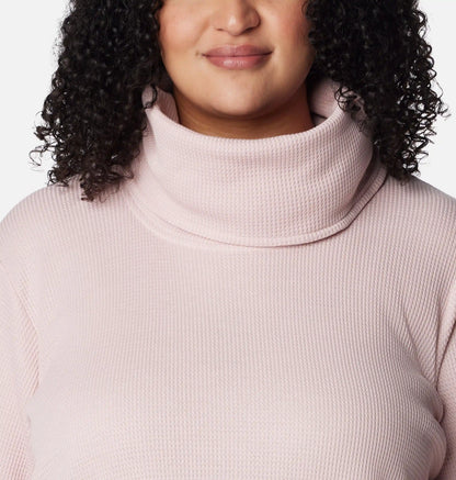 Women's Holly Hideaway Waffle Cowl Neck Pullover - Plus Size
