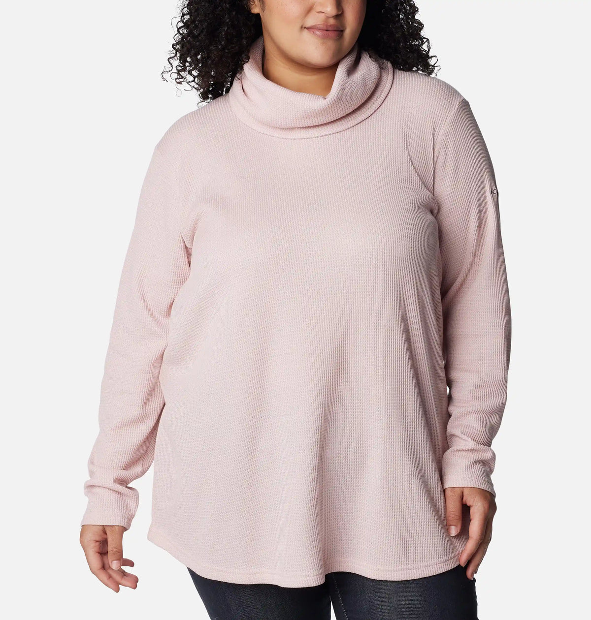 Women's Holly Hideaway Waffle Cowl Neck Pullover - Plus Size