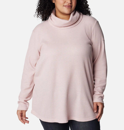 Women's Holly Hideaway Waffle Cowl Neck Pullover - Plus Size
