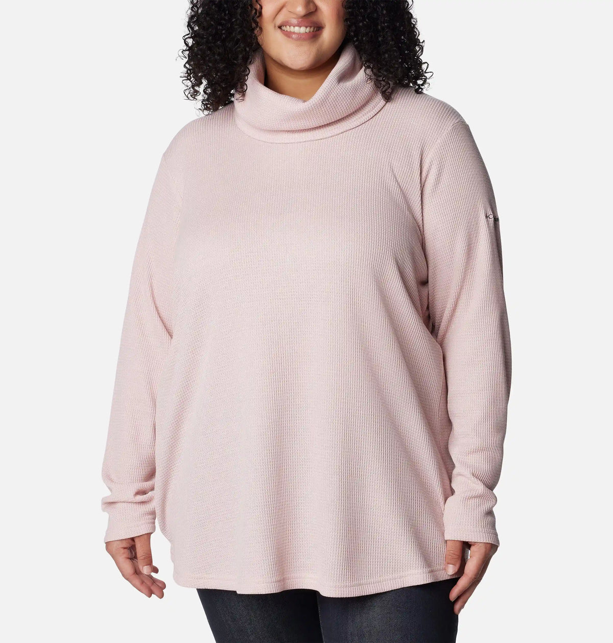 Women's Holly Hideaway Waffle Cowl Neck Pullover - Plus Size