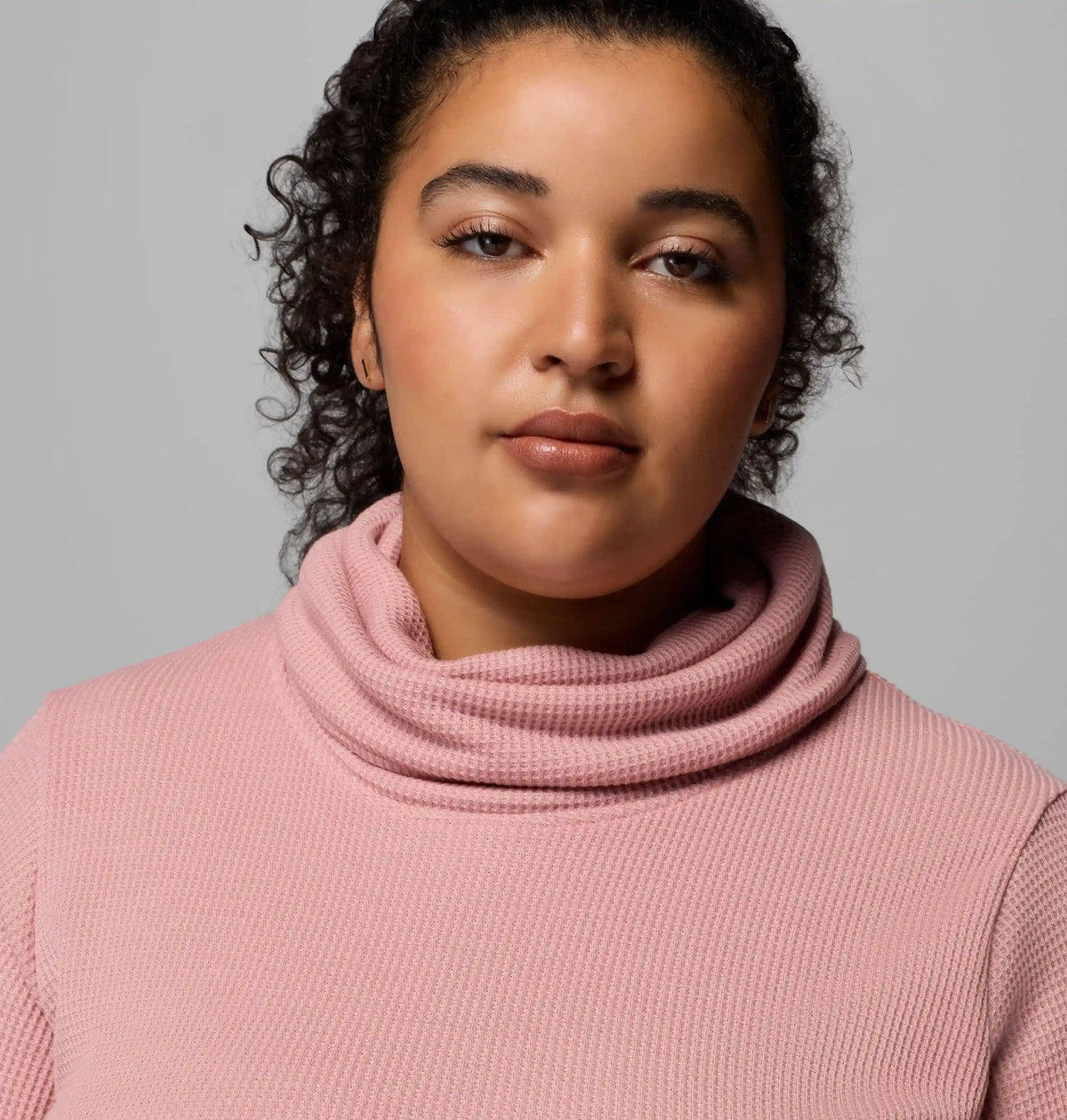 Women's Holly Hideaway Waffle Cowl Neck Pullover - Plus Size
