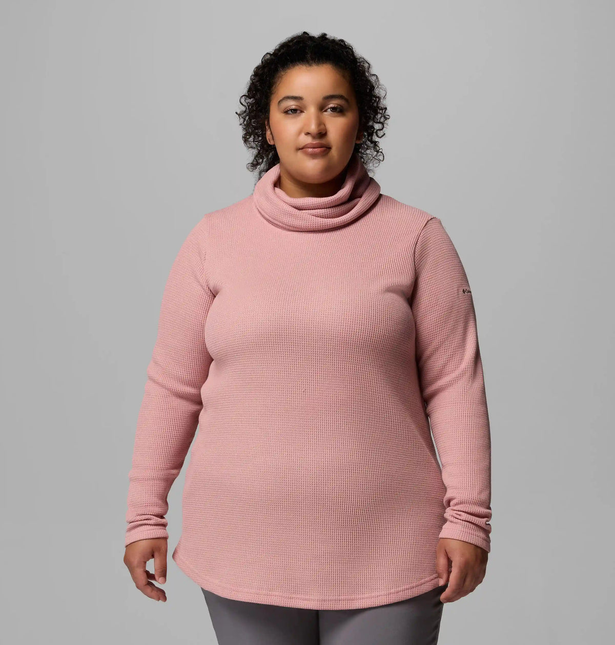 Women's Holly Hideaway Waffle Cowl Neck Pullover - Plus Size