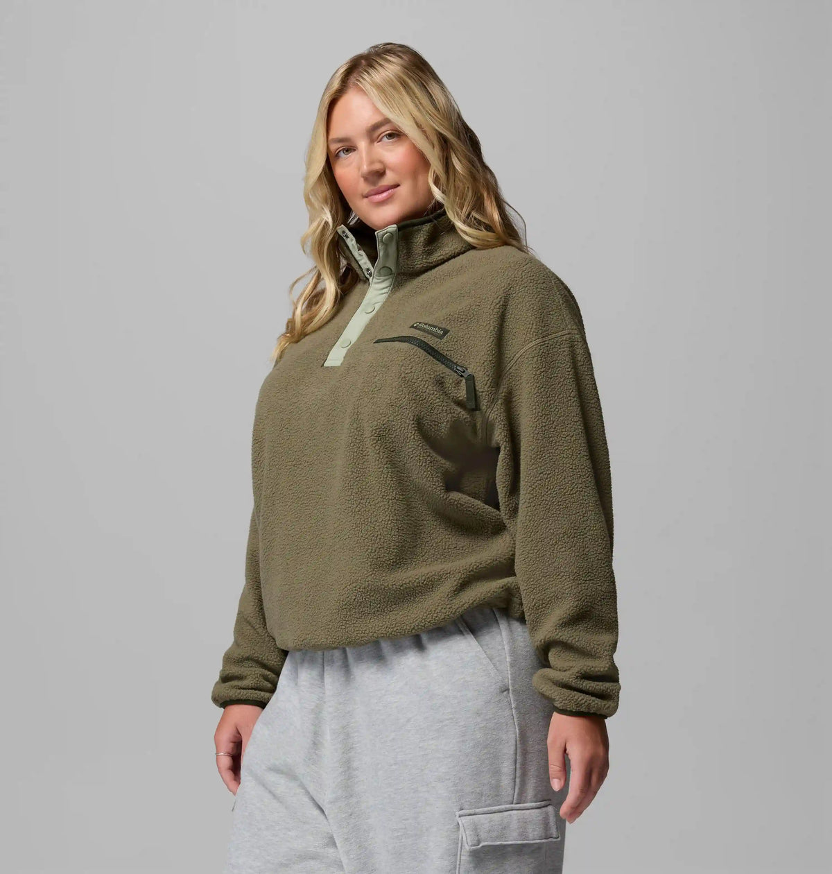 Women's Helvetia II Cropped Half Snap Fleece Pullover - Plus Size