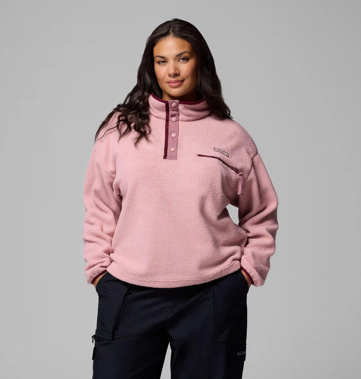 Women's Helvetia II Cropped Half Snap Fleece Pullover - Plus Size