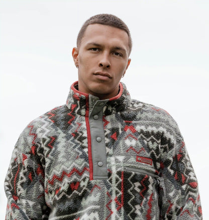 Men's Helvetia II Printed Half Snap Printed Fleece Pullover