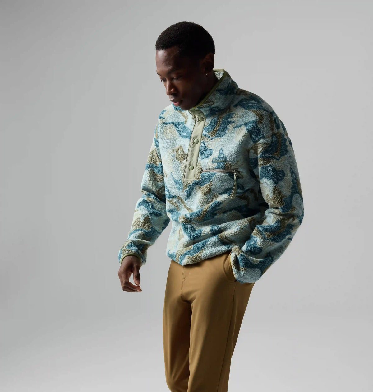 Men's Helvetia II Printed Half Snap Printed Fleece Pullover