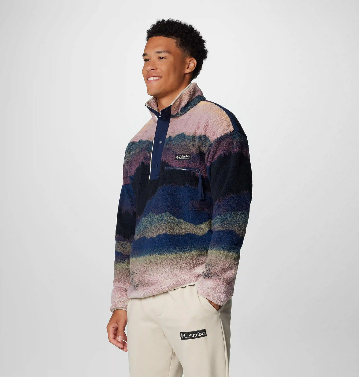 Men's Helvetia II Printed Half Snap Printed Fleece Pullover