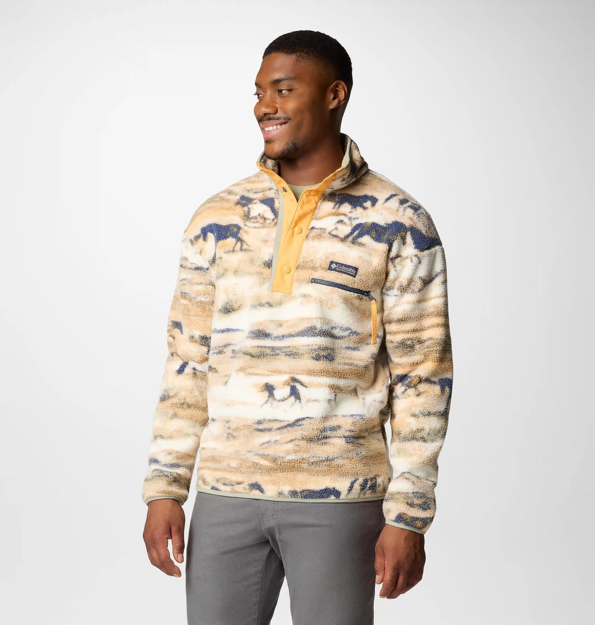 Men's Helvetia II Printed Half Snap Printed Fleece Pullover
