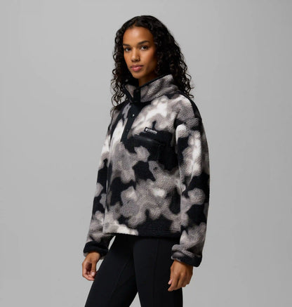 Women's Helvetia II Printed Cropped Half Snap Fleece Pullover