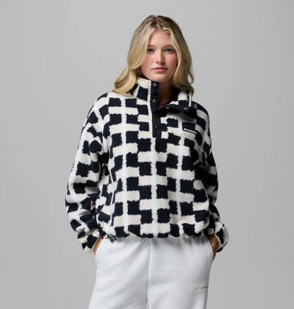 Women's Helvetia II Printed Cropped Half Snap Fleece Pullover