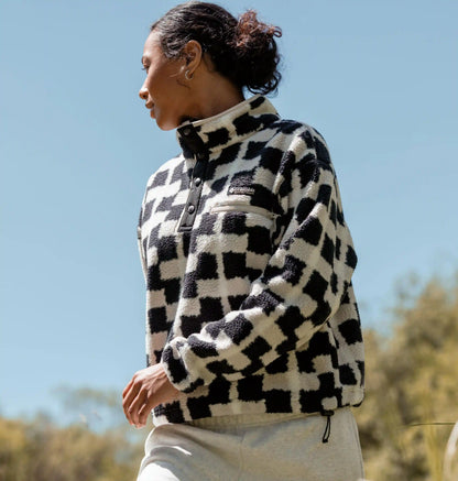 Women's Helvetia II Printed Cropped Half Snap Fleece Pullover