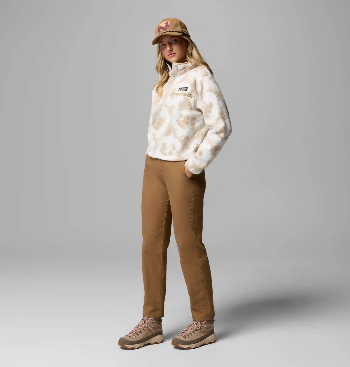 Women's Helvetia II Printed Cropped Half Snap Fleece Pullover