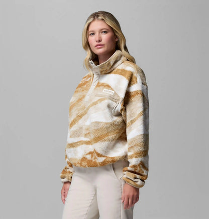 Women's Helvetia II Printed Cropped Half Snap Fleece Pullover
