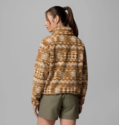 Women's Helvetia II Printed Cropped Half Snap Fleece Pullover