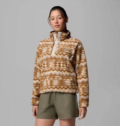 Women's Helvetia II Printed Cropped Half Snap Fleece Pullover