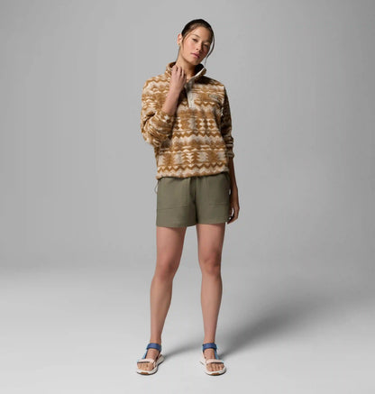 Women's Helvetia II Printed Cropped Half Snap Fleece Pullover