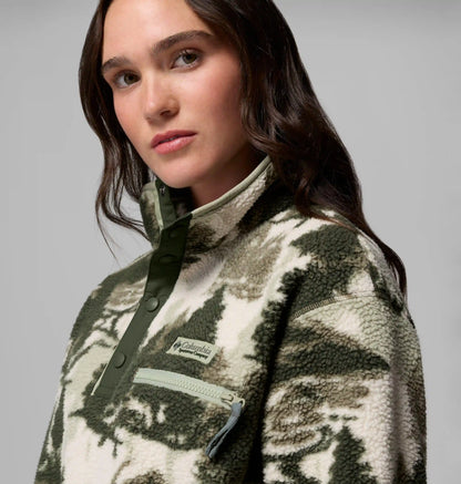 Women's Helvetia II Printed Cropped Half Snap Fleece Pullover