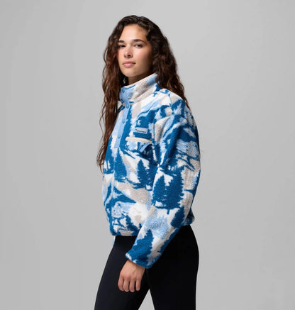Women's Helvetia II Printed Cropped Half Snap Fleece Pullover