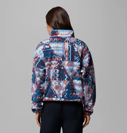 Women's Helvetia II Printed Cropped Half Snap Fleece Pullover
