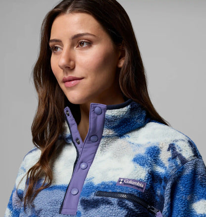 Women's Helvetia II Printed Cropped Half Snap Fleece Pullover