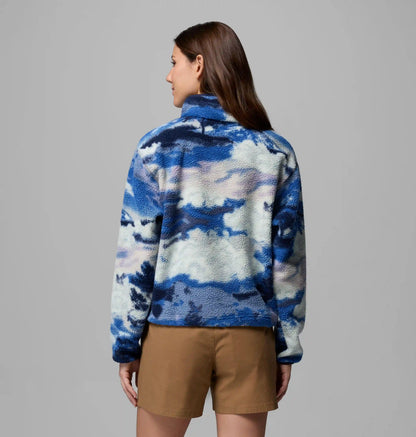 Women's Helvetia II Printed Cropped Half Snap Fleece Pullover