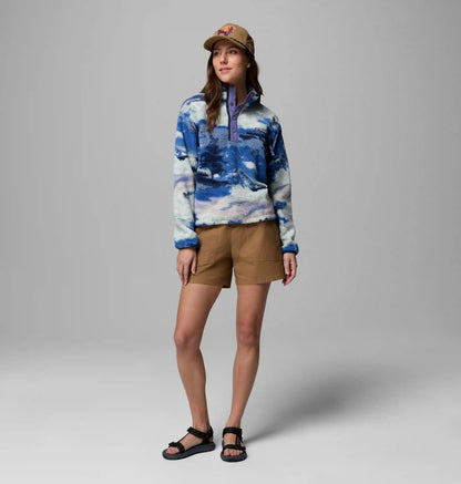 Women's Helvetia II Printed Cropped Half Snap Fleece Pullover