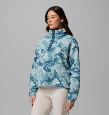 Women's Helvetia II Printed Cropped Half Snap Fleece Pullover
