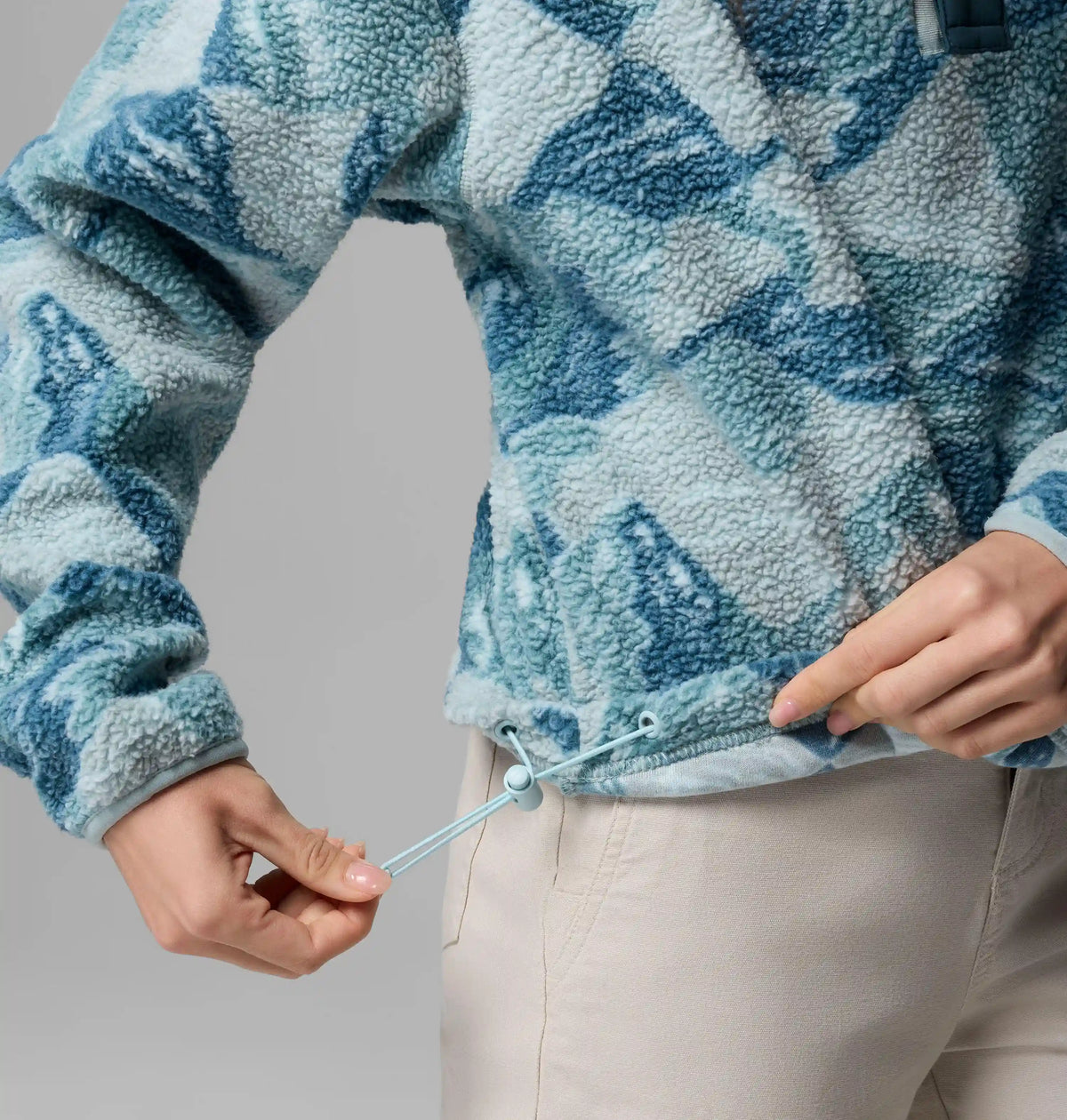 Women's Helvetia II Printed Cropped Half Snap Fleece Pullover