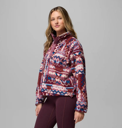 Women's Helvetia II Printed Cropped Half Snap Fleece Pullover
