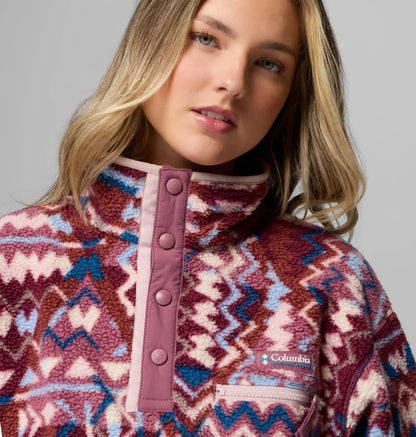 Women's Helvetia II Printed Cropped Half Snap Fleece Pullover